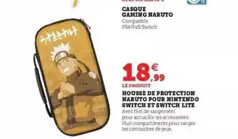 Super U Housse de protection naruto pour nintendo switch et switch lite offre