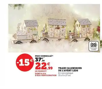 Hyper U Train calendrier de l'avent leds offre