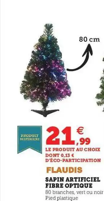 Hyper U Sapin artificiel fibre optique flaudis offre