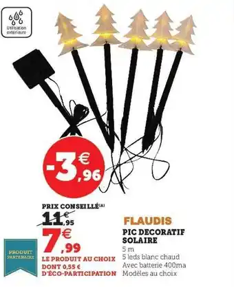 Hyper U Pic décoratif solaire flaudis offre