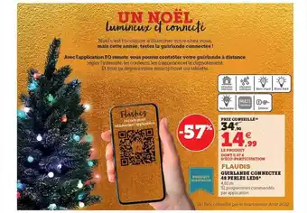 Hyper U Guirlande connectée 40 perles leds flaudis offre