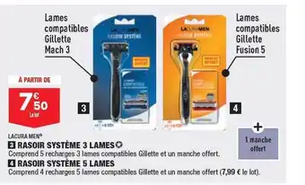 ALDI Rasoirs système 3 lames lacura men, rasoir système 5 lames lacura men offre