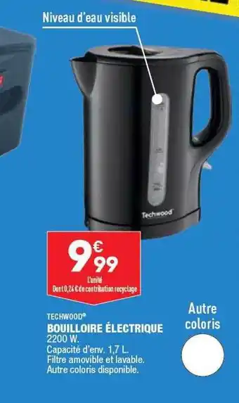 ALDI Bouilloire électrique techwood offre