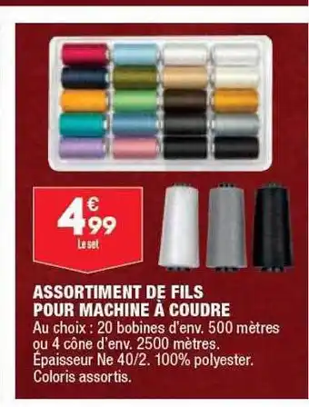 ALDI Assortiment de fils pour machine à coudre offre