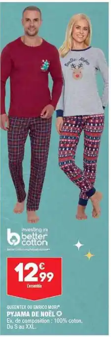 ALDI Pyjama de noël queen tex ou enrico mori offre
