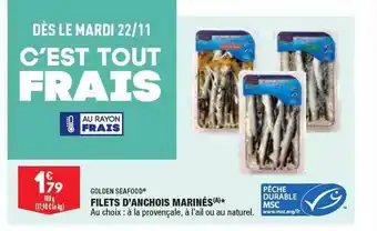 ALDI Filets d'anchois marinés golden seafood offre