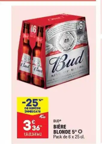 ALDI Bière blonde 5° bud offre