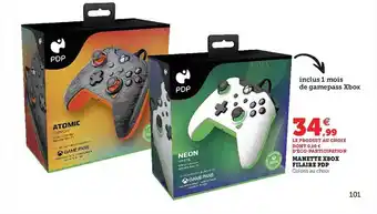 Hyper U Manette xbox filaire pdp offre