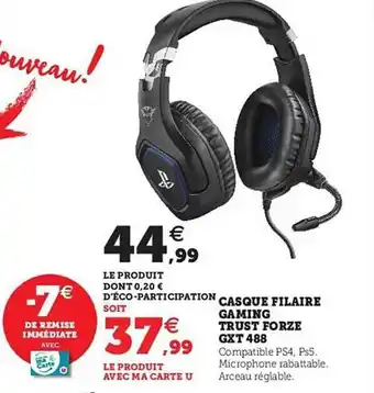 Casque filaire gaming trust forze gxt 488