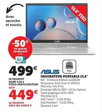 Hyper U Ordinateur portable 15,6 offre