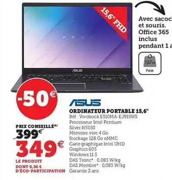 Hyper U Ordinateur portable 15,6 offre