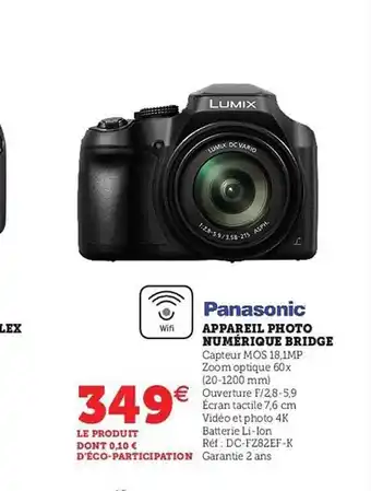 Hyper U Appareil photo numérique bridge panasonic offre