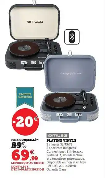 Hyper U Platine vinyle muse offre