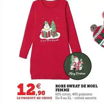 Hyper U Robe sweat de noël femme offre
