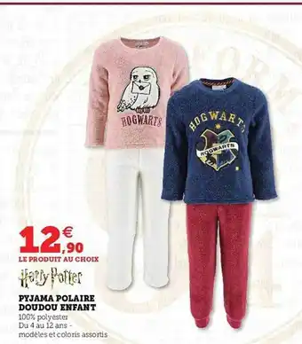 Hyper U Pyjama polaire doudou enfant harry poter offre