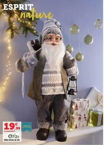 Hyper U Père noël 60 cm ediza offre