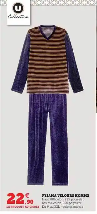 Hyper U Pyjama velours homme u collection offre