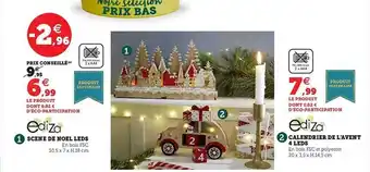 Scène de noël leds ediza, calendrier de l'avent 4 leds ediza