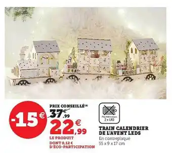 Hyper U Train calendrier de l'avent leds offre