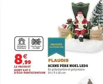 Hyper U Scène père noël leds flaudis offre