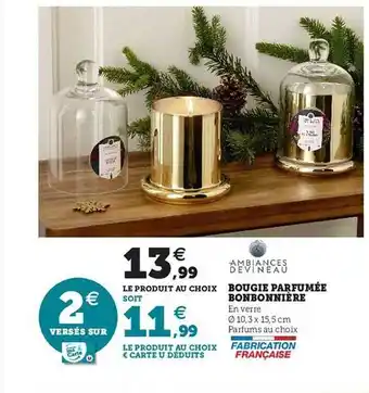 Hyper U Bougie parfumée bonbonnière offre