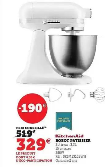 Hyper U Robot pâtissier kitchenaid offre