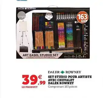 Hyper U Set studio pour artiste avec chevalet daler rowney offre