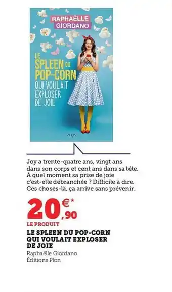 Hyper U Le spleen du pop-corn qui voulait exploser de joie - raphaëlle giordano offre