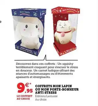 Hyper U Coffrets mon lapin ou mon porte-bonheur anti stress offre