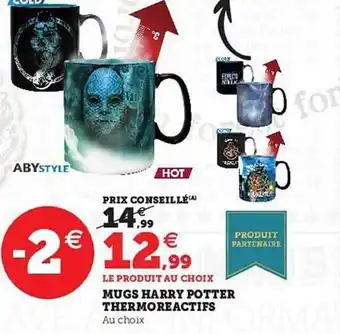 Hyper U Mugs harry potter thermo réactifs offre