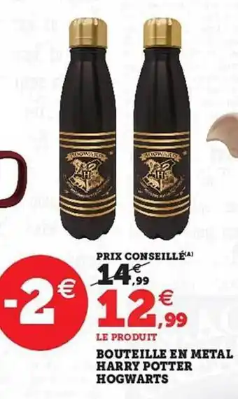 Hyper U Bouteille en métal harry potter hogwarts offre