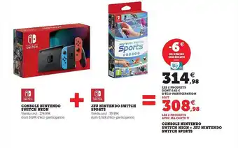 Hyper U Console nintendo switch neon + jeu nintendo switch sports offre