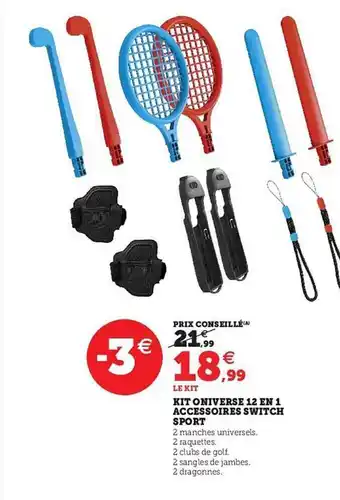 Hyper U Kit oniverse 12 en 1 accessoires switch sport offre