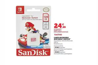 Hyper U Carte microsdxc nintendo switch sandisk offre