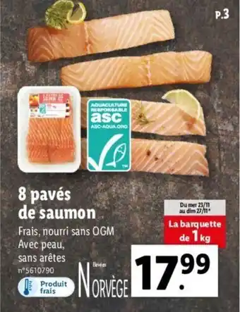 Lidl 8 Pavés de Saumon offre