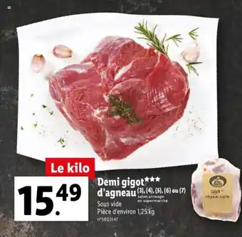 Lidl Demi Gigot d'Agneau offre