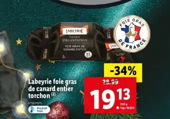 Lidl Labeyrie Foie Gras de Canard Torchon offre