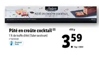 Lidl Pâté en Croûte Cocktail offre
