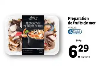 Lidl Préparation de Fruits de Mer offre