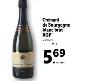 Lidl Crémant de Bourgogne Blanc Brut AOP offre