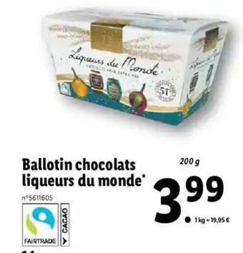Ballotin Chocolats Liqueurs du Monde