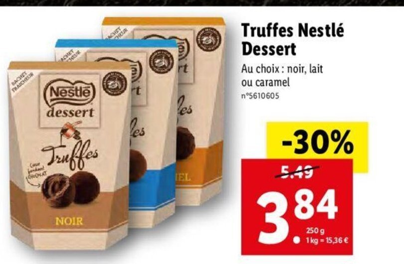 Promo Truffes Nestlé Dessert chez Lidl