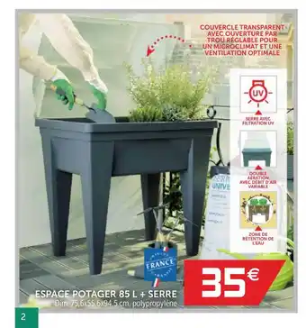 Gifi Espace Potager 85 L + Serre offre