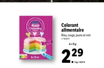 Lidl Colorant Alimentaire offre
