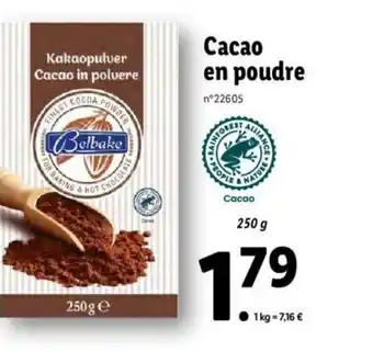 Lidl Cacao de Poudre offre