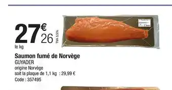 Promocash Saumon fumé de norvège guiader offre