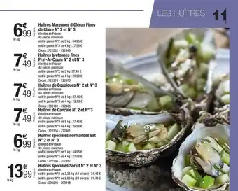 Promocash Les huîtres offre