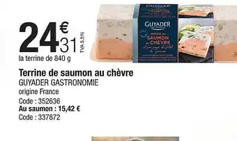 Promocash Terrine de saumon au chèvre guyader gastronomie offre