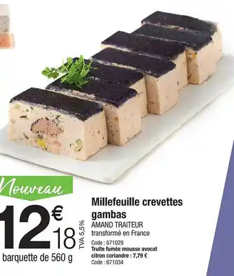 Promocash Millefeuille crevettes gambas offre