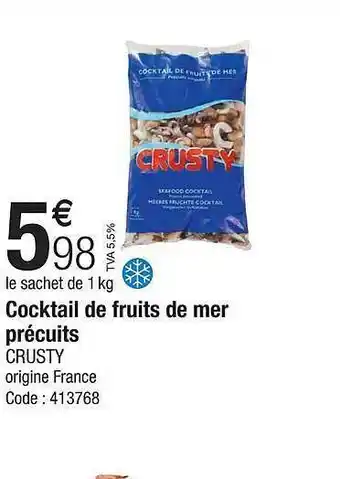 Promocash Cocktail de fruits de mer précuits crusty offre